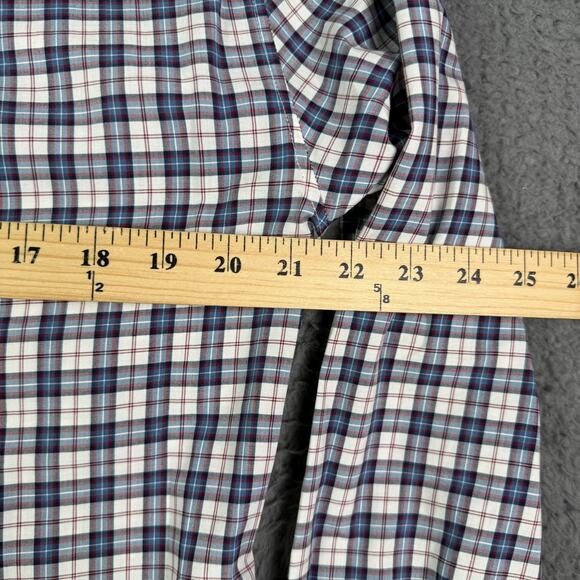 Brunello Cucinelli Slim Fit Button Shirt Mens M Red Blue Plaid Italy Dress - Picture 10 of 13